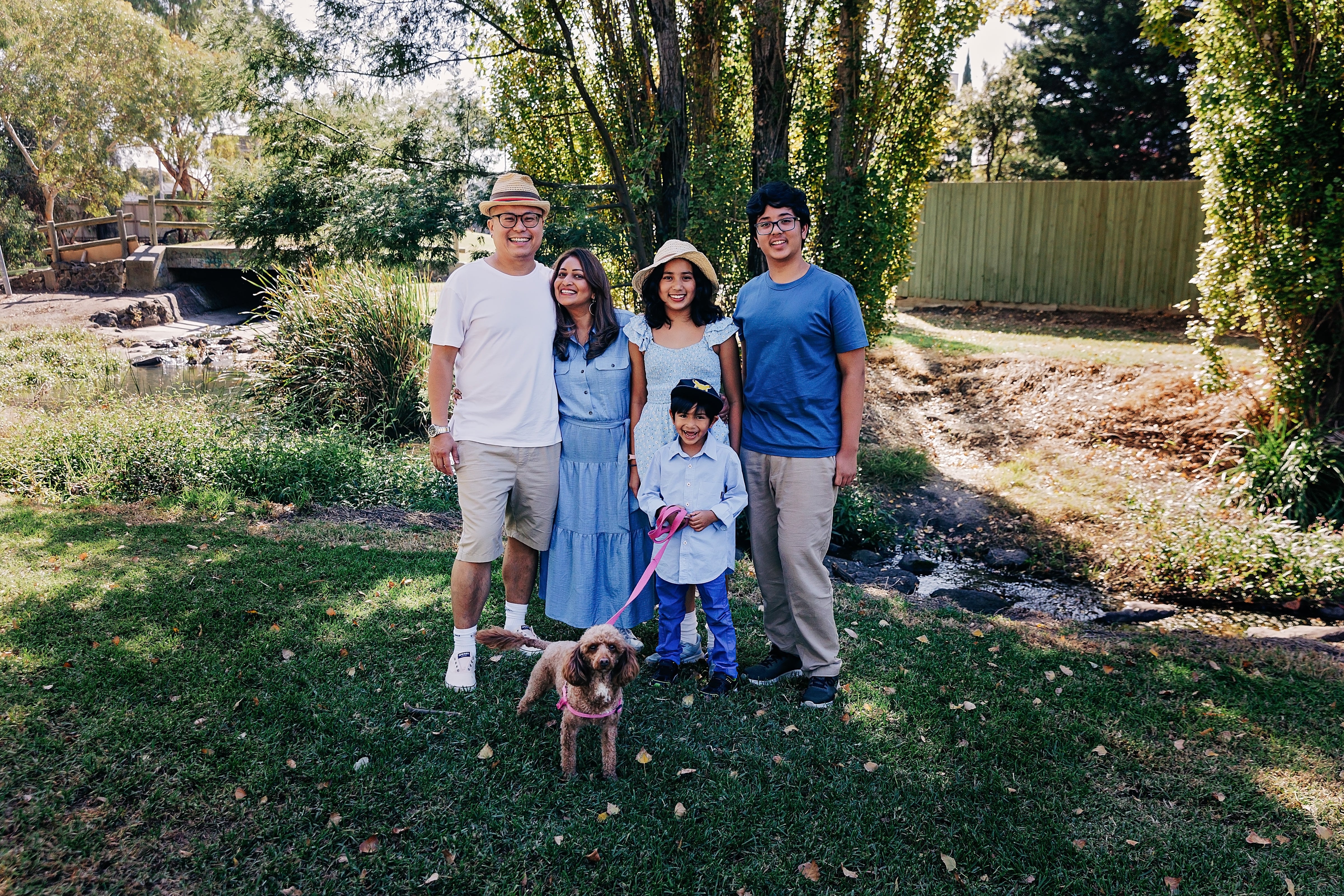 John family standing together outdoors